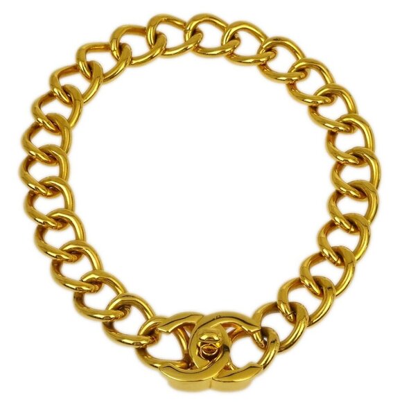 Chanel Turnlock Gold Chain Necklace 96P 162355 - Picture 1 of 4